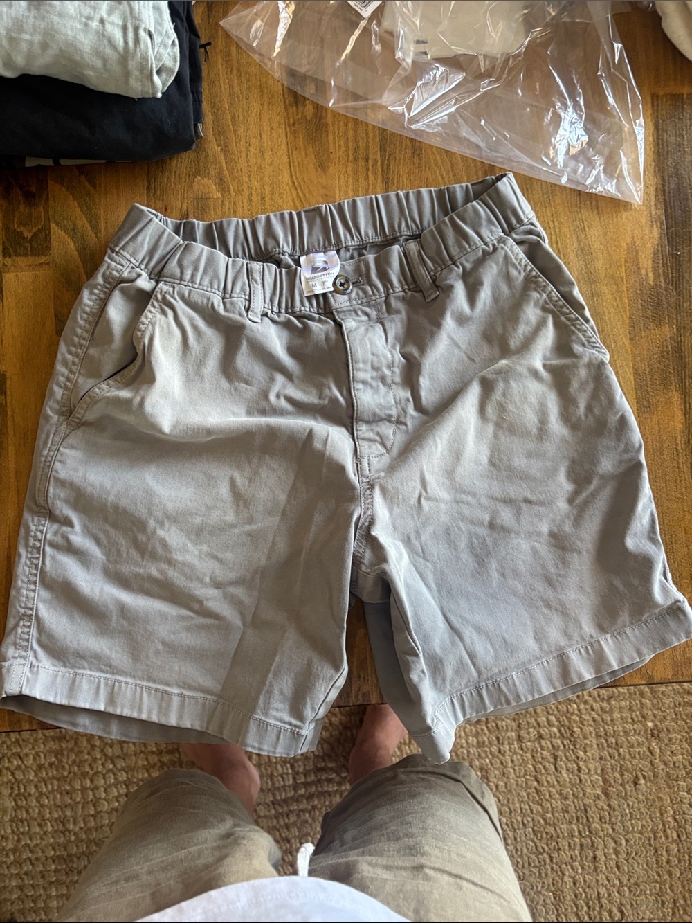 Men's Flat Front Casual Shorts — Light Gray